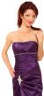 Ruched Bejeweled Fitted Formal Evening Dress in closeup